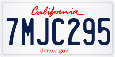 CA license plate 7MJC295