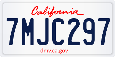 CA license plate 7MJC297