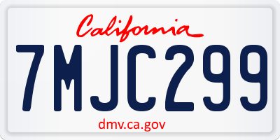 CA license plate 7MJC299