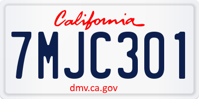 CA license plate 7MJC301