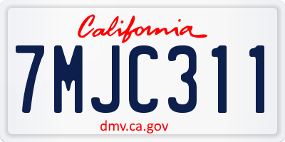 CA license plate 7MJC311