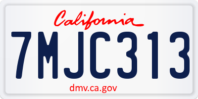 CA license plate 7MJC313