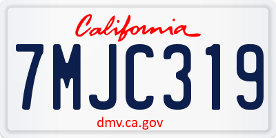 CA license plate 7MJC319