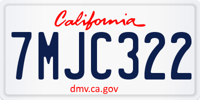CA license plate 7MJC322