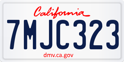 CA license plate 7MJC323