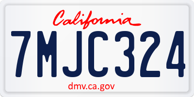 CA license plate 7MJC324