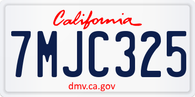 CA license plate 7MJC325
