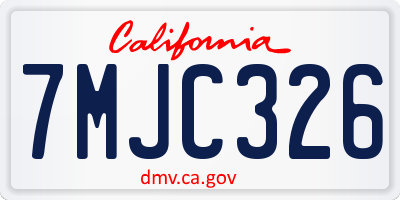 CA license plate 7MJC326