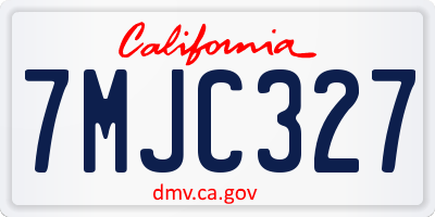 CA license plate 7MJC327