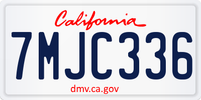 CA license plate 7MJC336