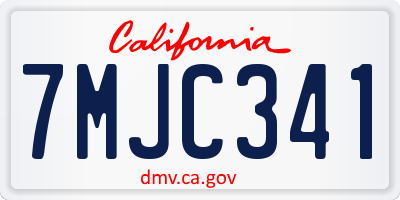 CA license plate 7MJC341