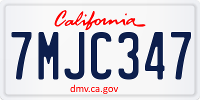 CA license plate 7MJC347