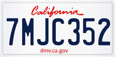 CA license plate 7MJC352