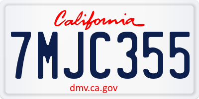 CA license plate 7MJC355