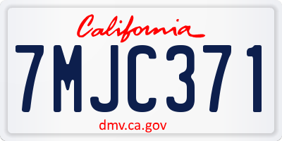 CA license plate 7MJC371