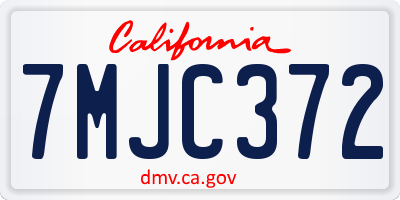 CA license plate 7MJC372
