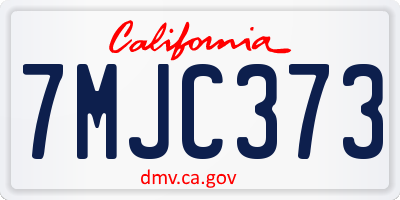CA license plate 7MJC373