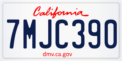 CA license plate 7MJC390