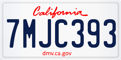 CA license plate 7MJC393