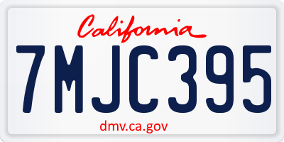 CA license plate 7MJC395