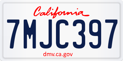 CA license plate 7MJC397