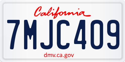 CA license plate 7MJC409