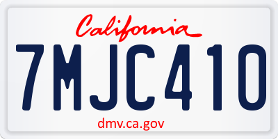 CA license plate 7MJC410