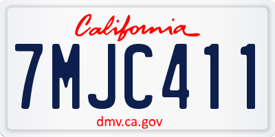 CA license plate 7MJC411