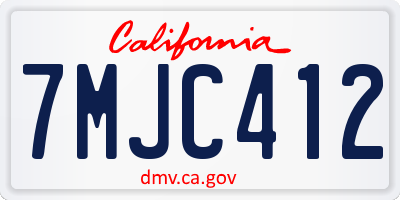 CA license plate 7MJC412