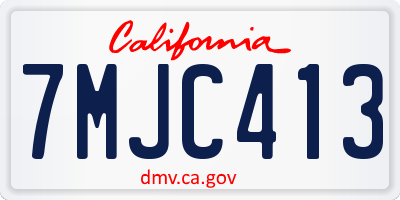 CA license plate 7MJC413