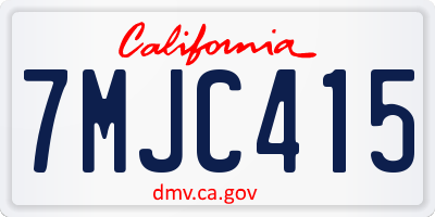 CA license plate 7MJC415