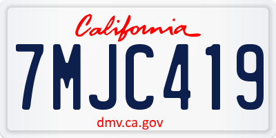 CA license plate 7MJC419