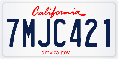CA license plate 7MJC421