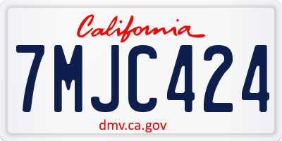 CA license plate 7MJC424