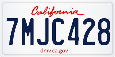 CA license plate 7MJC428