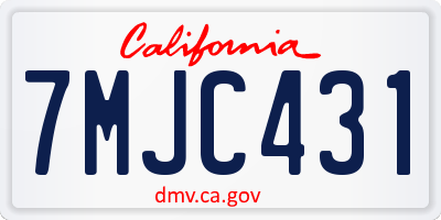 CA license plate 7MJC431