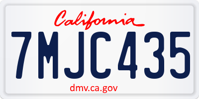CA license plate 7MJC435