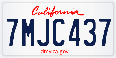 CA license plate 7MJC437