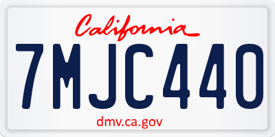 CA license plate 7MJC440