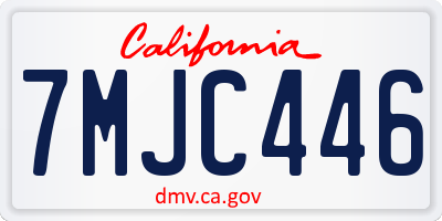 CA license plate 7MJC446