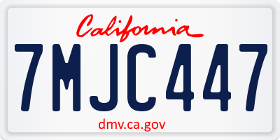 CA license plate 7MJC447