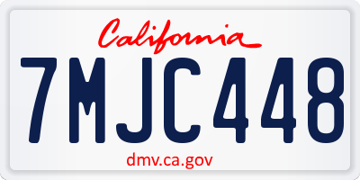 CA license plate 7MJC448