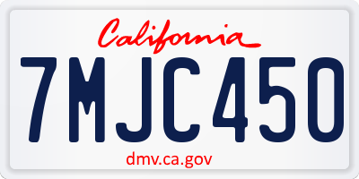 CA license plate 7MJC450