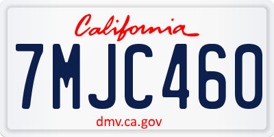 CA license plate 7MJC460