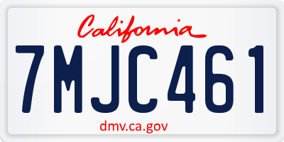 CA license plate 7MJC461