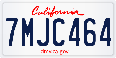 CA license plate 7MJC464