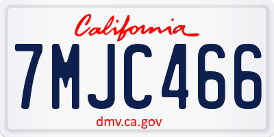 CA license plate 7MJC466