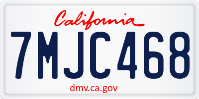 CA license plate 7MJC468