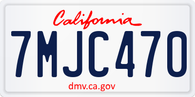 CA license plate 7MJC470