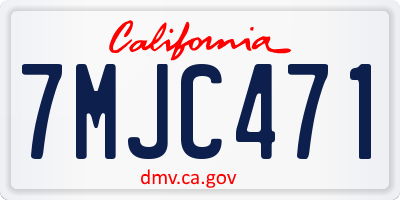 CA license plate 7MJC471